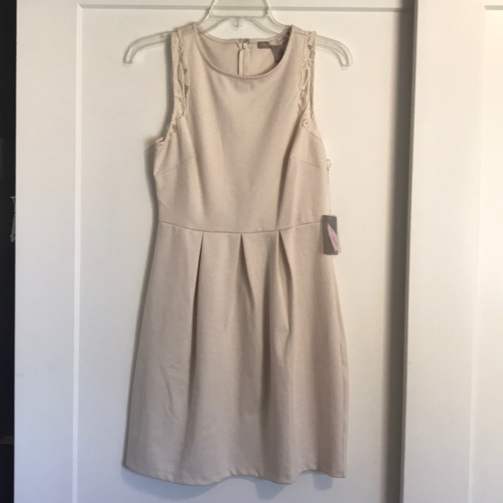 NWT cream dress with lace accent
